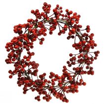 Product Berry Wreath Red Artificial Plants Red Christmas Ø30cm