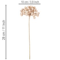 Product Artificial berry branch, champagne-colored decoration, 28cm, 3 pieces