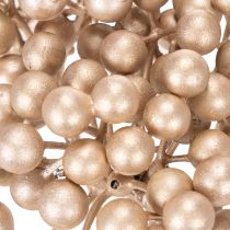 Product Artificial berry branch, champagne-colored decoration, 28cm, 3 pieces