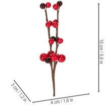 Product Artificial branch with red berries, 15cm, 6 pieces