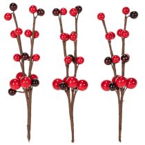 Product Artificial branch with red berries, 15cm, 6 pieces