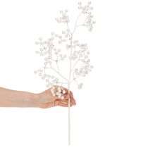 Product Artificial white berry branch, decoration/craft supplies, 52cm