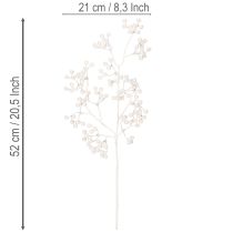 Product Artificial white berry branch, decoration/craft supplies, 52cm