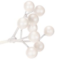 Product Artificial white berry branch, decoration/craft supplies, 52cm