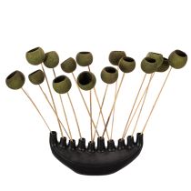 Product Bell Cup on a stem, green, dried exotic flowers, 5cm, 15 pieces