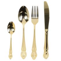 Product Gold cutlery set, 16 pieces, in a cardboard box