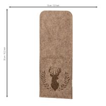 Product Cutlery pouch with deer motif, made of felt, 26cm, 4 pieces