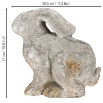 Product Concrete decorative rabbit flowerpot Easter antique grey H27cm