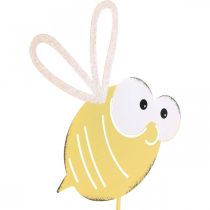 Bee as plug, spring, garden decoration, metal bee yellow, white L54cm 3pcs