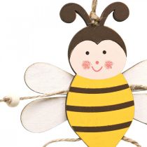 Bee to hang, spring decoration, wooden pendant H9.5cm 6pcs