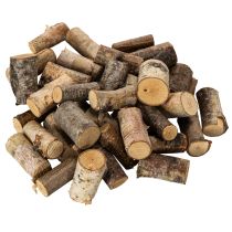 Product Decorative birch wood pieces with bark for crafts, 3cm, 300g