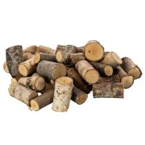 Product Decorative birch wood pieces with bark for crafts, 3cm, 300g