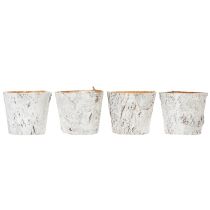 Product Bark-look plant pot, ideal for rustic interior design and plant decoration, 12cm, 4 pieces