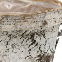 Birch pot with rim medium Ø16cm H13cm white