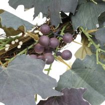 Decorative wreath of vine leaves and grapes Autumn wreath of vines Ø60cm
