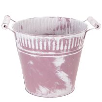 Product Tin bucket, purple and white washed, Ø19cm H17cm, 1 pc.
