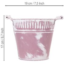 Product Tin bucket, purple and white washed, Ø19cm H17cm, 1 pc.