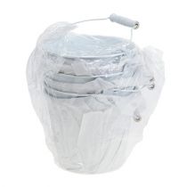 Product White tin buckets Ø14cm H12cm 6 pcs