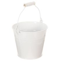 Product White tin buckets Ø14cm H12cm 6 pcs