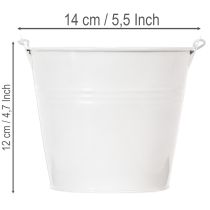 Product White tin buckets Ø14cm H12cm 6 pcs