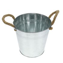 Product Metal bucket with rope handles shiny Ø22cm