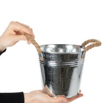 Product Glossy metal bucket with rope handles, Ø16cm