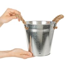Product Glossy metal bucket with rope handles, Ø18cm