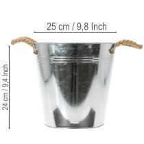 Product Glossy metal bucket with rope handles, Ø25cm