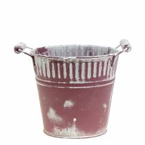 Product Tin bucket lilac white washed Ø15cm H14.5cm 1p