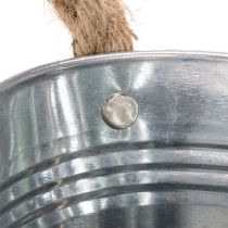 Product Metal bowl with rope handles, silver, 22cm high, 10cm high