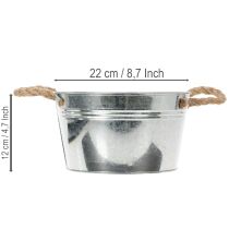 Product Glossy metal bowl with rope handles, Ø22cm