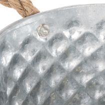 Product Sheet metal bowl with rope handles Ø18cm H10cm