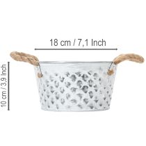 Product Sheet metal bowl with rope handles Ø18cm H10cm