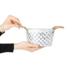Product Sheet metal bowl with rope handles Ø18cm H10cm