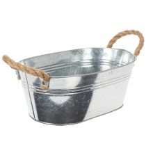Product Oval tin bowl silver 30cm x 17cm x 10cm