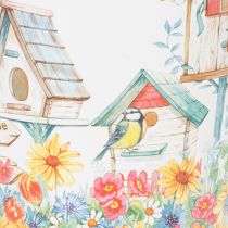 Product Tin pot with birdhouses, summer decoration, planter H14.5cm Ø13.5cm
