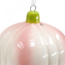 Blossom bell to hang pink, cream blossom ceramic H8.5cm 3pcs