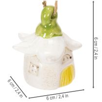 Product Hanging decoration flower ceramic fairy house as decoration for hanging 6cm 6pcs