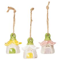 Product Hanging decoration flower ceramic fairy house as decoration for hanging 6cm 6pcs