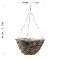 Product Hanging Flower Bowl Wood Natural Grey Ø30cm 2pcs