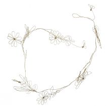 Product Metal flower decoration garland, wire for flower wreath, summer decoration, wall decoration, gold, 110cm