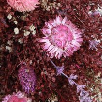Product Flower wreath, dried flower wreath, wine red, pink, Ø25cm