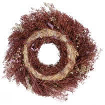 Product Flower wreath, dried flower wreath, wine red, pink, Ø25cm