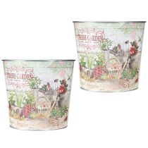 Product Small metal flower pots, colored, Fresh Garden, 16cm high, 2 pieces