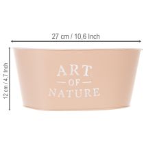 Product Oval zinc flower bowl, antique rose, planter, 27×18cm, H12.5cm