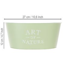 Product Flower bowl oval zinc mint green 27×18cm H12.5cm