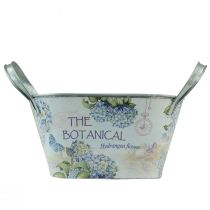 Product Flower bowl with handles hydrangeas metal 26×13×14.5cm