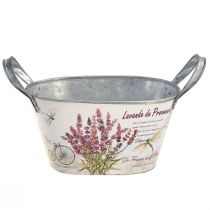 Product Flower bowl with handles oval metal lavender 26×13×14,5cm