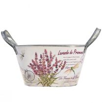 Product Flower bowl with handles oval metal lavender 26×13×14,5cm