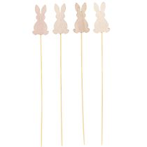 Product Flower Stick Colorful Bunny Wooden Decoration Easter 6cm 12 pcs
